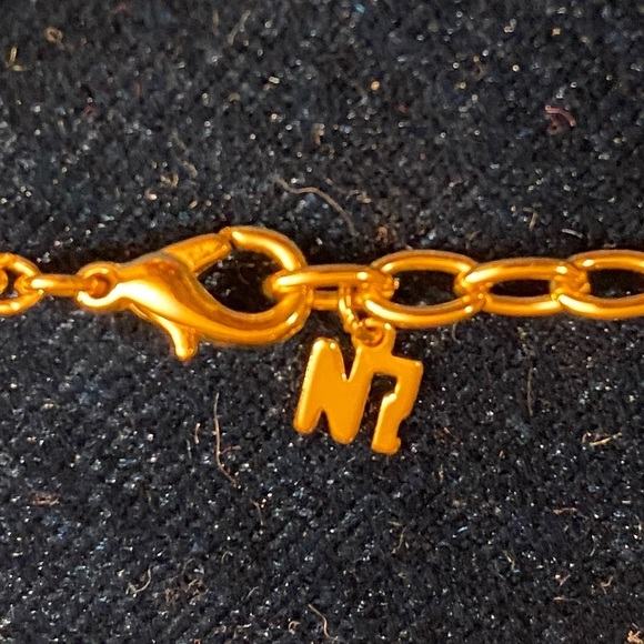 NINA RICCI Signature “NR” w/Crystals Charm on Branded Necklace, EUC - Picture 4 of 5